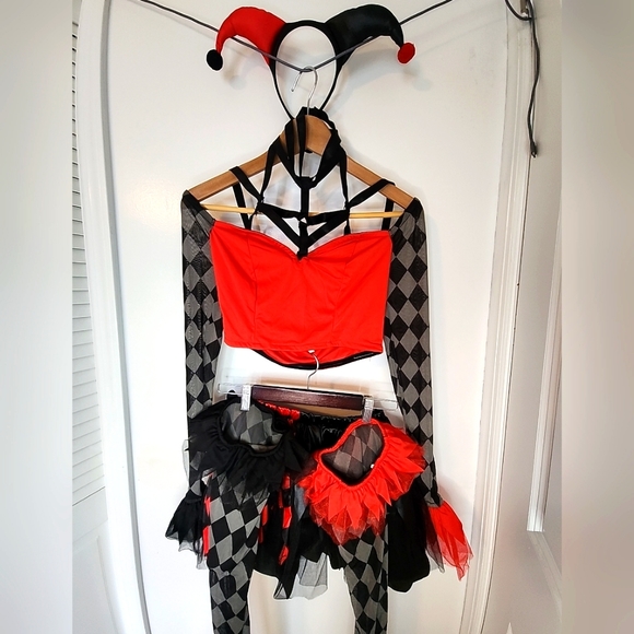 Jester Vixen Costume Fancy Dress Adult Small 2-4 Full Outfit - Picture 2 of 7